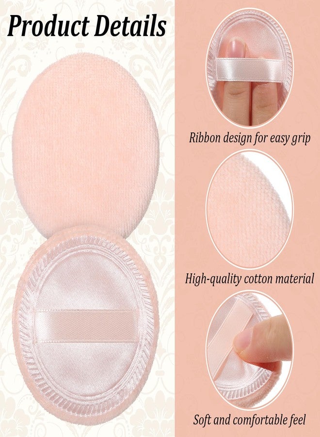 Larrel 12 Pcs Makeup Pads for Face, Soft Round Makeup Puff with Ribbon Reusable Setting Puff Beauty Makeups Tools for Loose Setting Press(Skin-Colored) - Image 3
