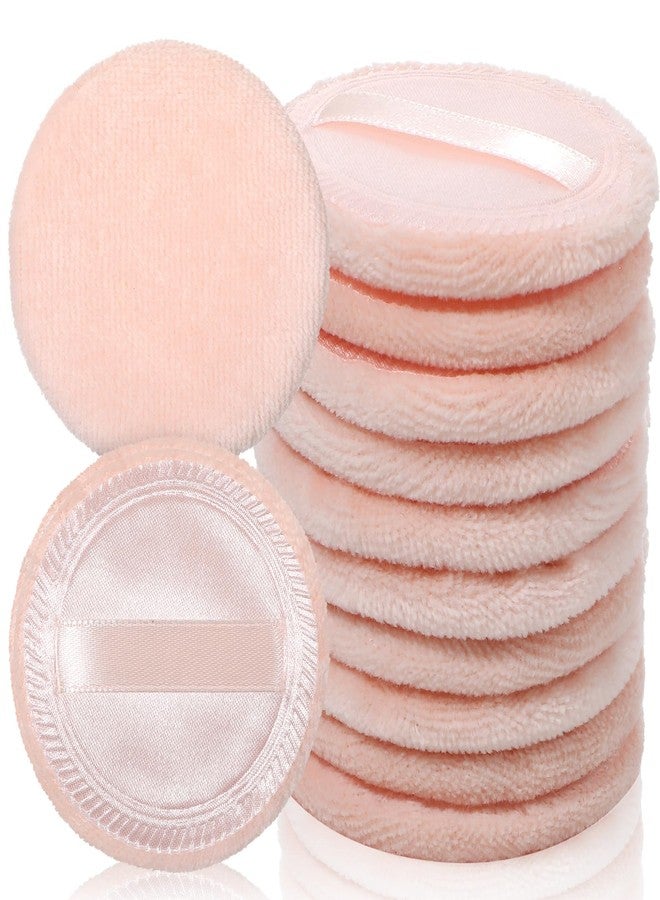 Larrel 12 Pcs Makeup Pads for Face, Soft Round Makeup Puff with Ribbon Reusable Setting Puff Beauty Makeups Tools for Loose Setting Press(Skin-Colored) - Image 1
