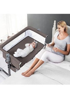 MAAS 3 in 1 Baby Bedside Crib with Wheels and Adjustable Height with Mosquito Net and Large Storage Bag  - Image 2