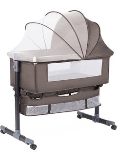 MAAS 3 in 1 Baby Bedside Crib with Wheels and Adjustable Height with Mosquito Net and Large Storage Bag  - Image 3