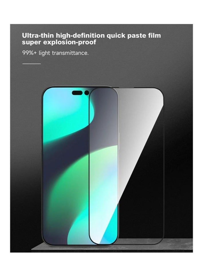 ديفيا حماية شاشة ايفون 14 من ديفيا فان سيريز زجاج واقي فائق النحافة إطار أسود - Image 2