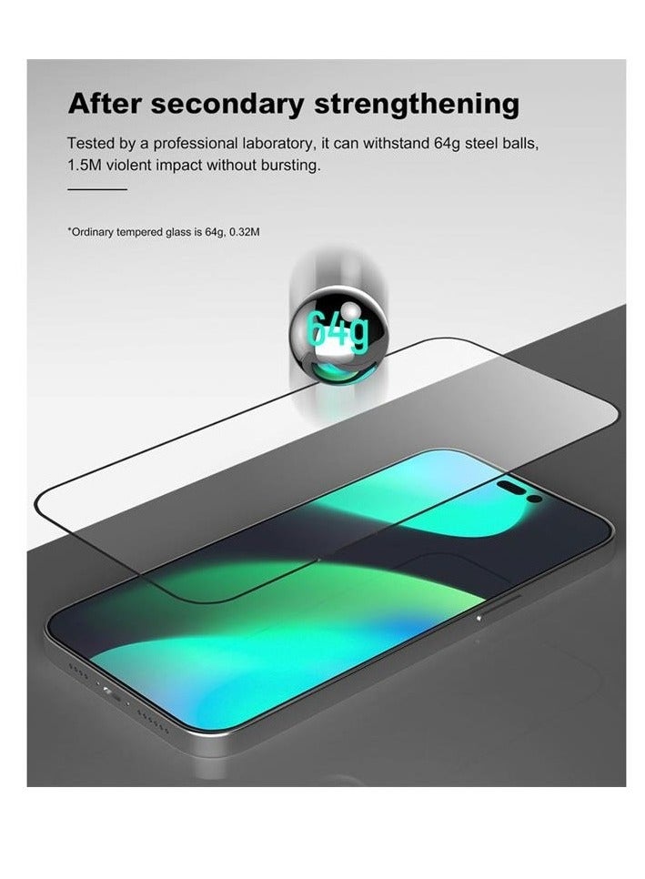 ديفيا حماية شاشة ايفون 14 من ديفيا فان سيريز زجاج واقي فائق النحافة إطار أسود - Image 3