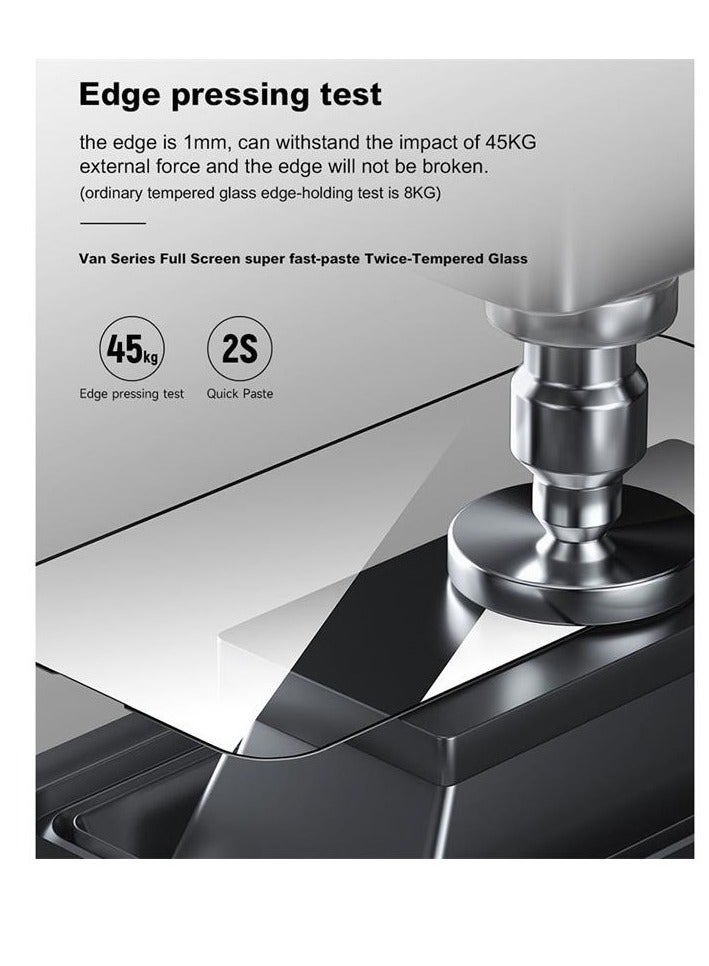 ديفيا حماية شاشة ايفون 14 من ديفيا فان سيريز زجاج واقي فائق النحافة إطار أسود - Image 4