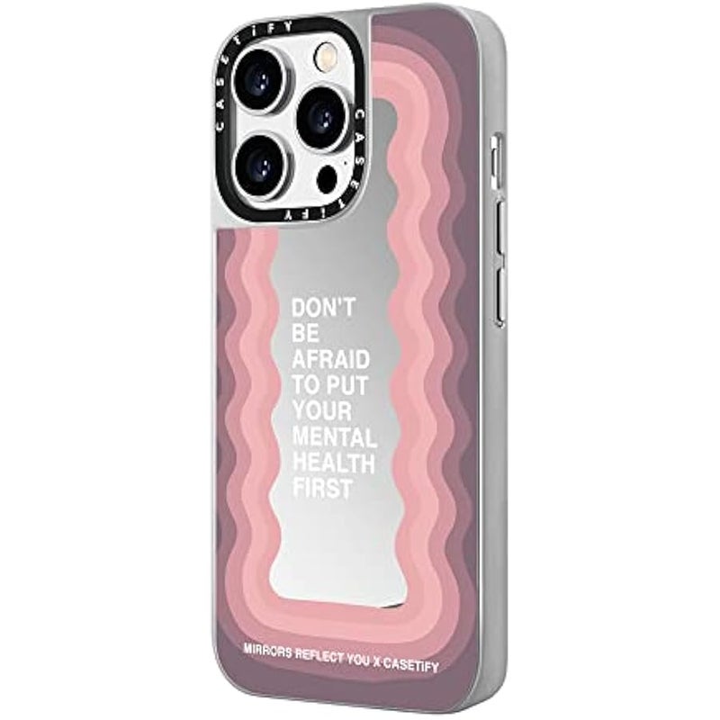 Casetify Mirror Case for iPhone 14 Pro Compatible with Magsafe - Don't Be Afraid by Mirrors Reflect You - Silver on Silver - Image 5
