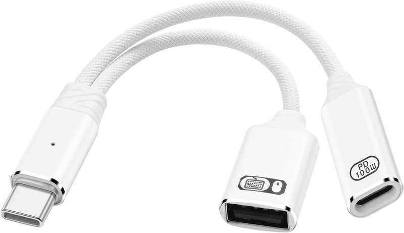 SinLoon USB C to USB OTG Adapter 1 in 2 Splitter USB C Male to USB A Female with 100W PD Charging Cable Type C OTG Female for Smartphone Tablet Laptop etc - Image 1