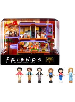 Polly Pocket Friends Compact Playset With 6 Character Dolls & 9 Accessories, Coffee Cup Exterior, Collectible Toy  - Image 1