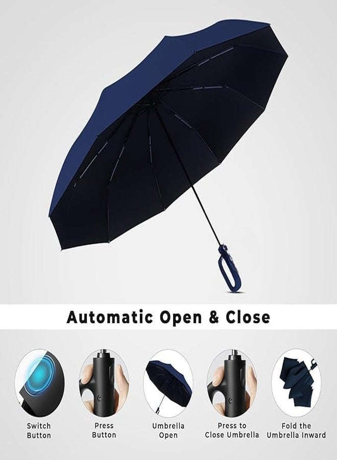 TUPERMAR Umbrella with Carabiner Handle, Windproof Umbrellas For Rain and Sun, Portable Reverse Folding UV Umbrella, Car for Women Men - Image 3