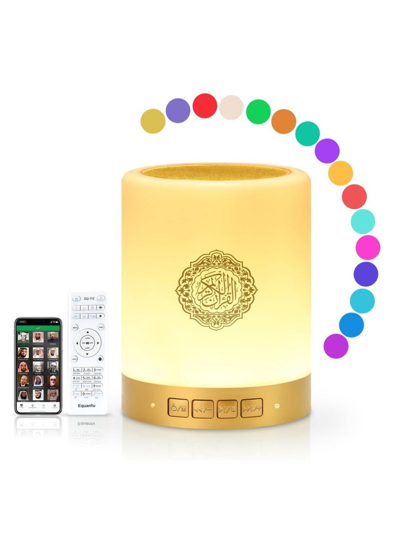 Prime by javaudan Quran Speaker Touch Lamp - Smart Touch Lamp Portable Bluetooth Speaker Bedside Lamp, 14 Translations 18 Reciters AZAN Speaker with APP Control, 7 Color Changeable Night Lights SQ112  - Image 1