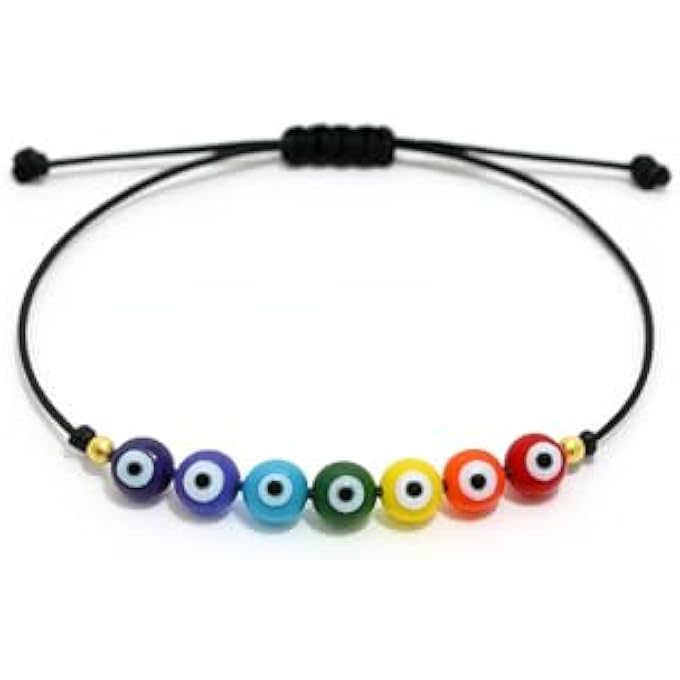 rayihni 7 Chakra Bracelet With Evil Eye Beads – Handmade Natural Stone Energy Bracelet For Protection, Balance & Positivity – Adjustable Unisex Jewelry Gift - Image 1