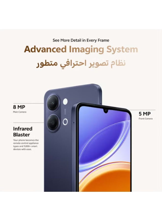 فيفو Y05 4G AI Dual SIM Black 4GB RAM 128GB With Exclusive Wired Earphones and Vivo Phone Holder And Protective Case And Charger In Box  - Middle East Version - Image 2