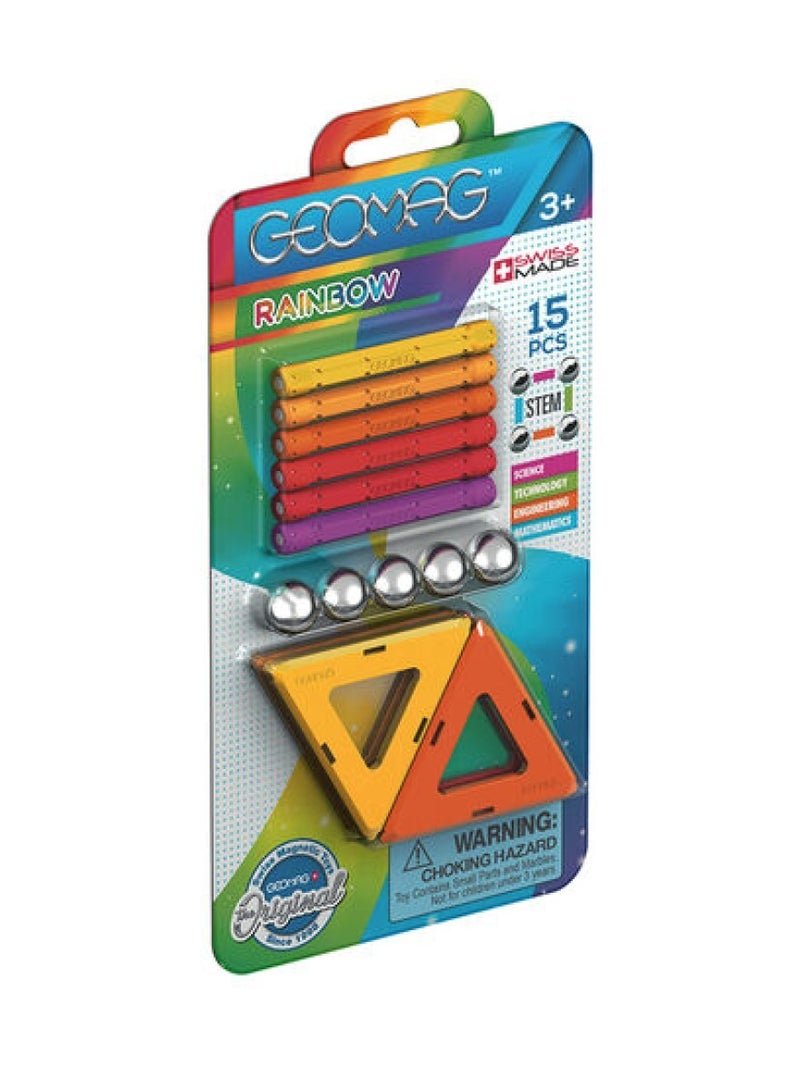 Geomag Rainbow Warm Colors 15-Piece Magnetic and Learning Games - Image 1