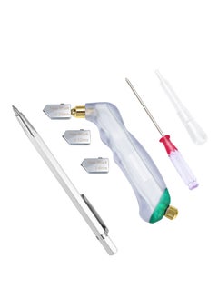 Excefore Glass Cutter Set, Pistol Grip Ergonomic Grip Tungsten Carbide Glass Cutting Tools with Oil Reservoir, 2-6 Mm Replaceable Cutting Heads Perfect for Glass Cutting  - Image 1