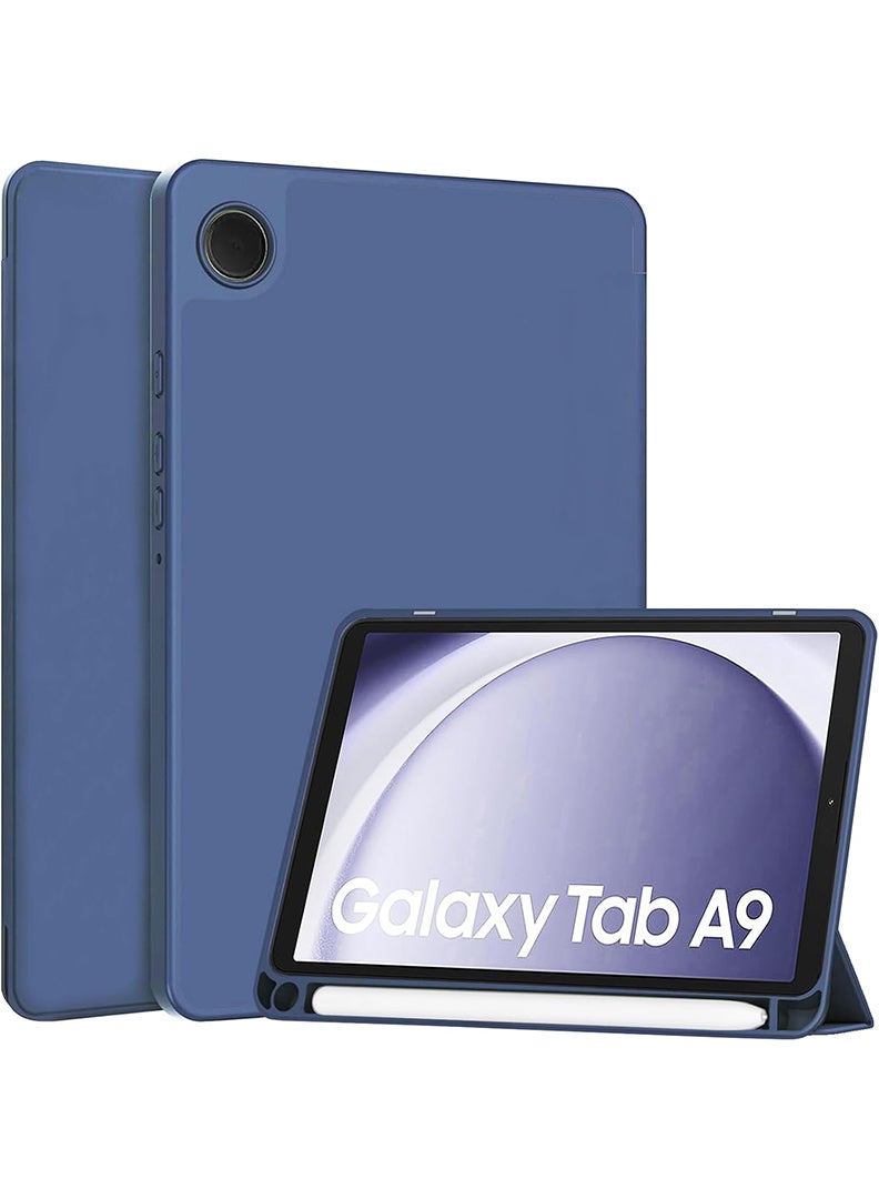 Theodor Case for Samsung Galaxy Tab A9 8.7 inch (2023 Realeased),Multi Viewing Angles Premium Folio Stand Case with Soft TPU Back Cover for Galaxy Tab A9 2023 [Auto Wake/Sleep] Navy Blue  - Image 1