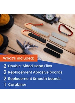 IMPRESA [2 Pack] Hand & Finger Skin File Double Sided Hand Callus File With Replacement Boards Buff Out Tough Skin For Smooth Healthy Hands Hand Callus Remover Finger File  - Image 3