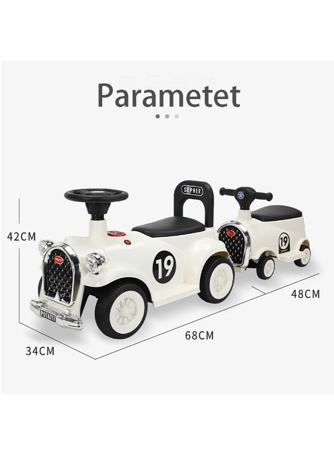 Trackless Ride On Train Set, 2 Seater Baby Ride On Toy Includes 1 Locomotive and 1 Carriage, Electric Toodler Kids Ride On Car with Music for Boys Girls 3+  - Image 2