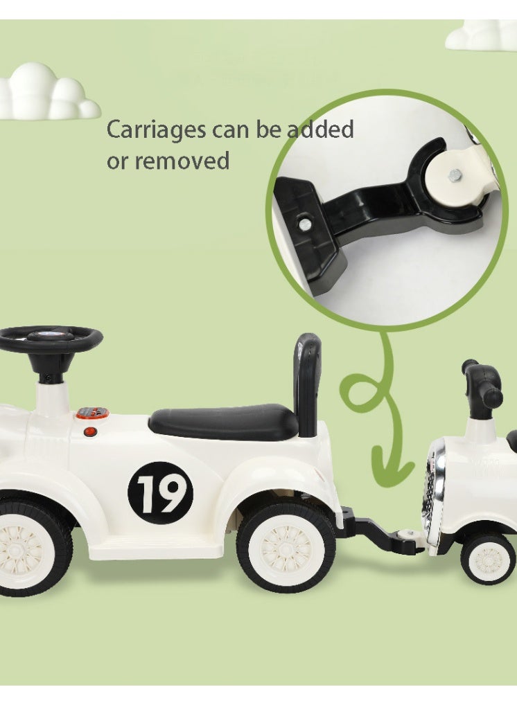 Trackless Ride On Train Set, 2 Seater Baby Ride On Toy Includes 1 Locomotive and 1 Carriage, Electric Toodler Kids Ride On Car with Music for Boys Girls 3+  - Image 5