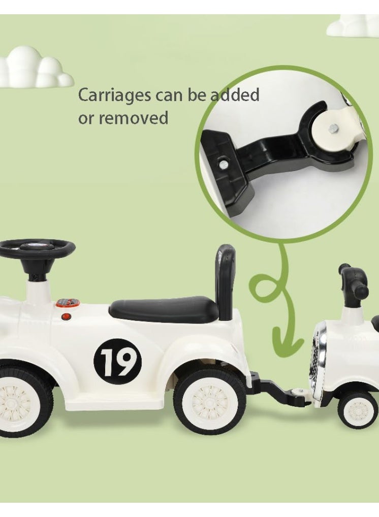 2 Seater Electric Ride On Car Kids Ride-On Toy Car Includes 1 Locomotive and 1 Detachable Carriage, Electric Baby Riding Toy with Music for Boys Girls 3+ - Image 5