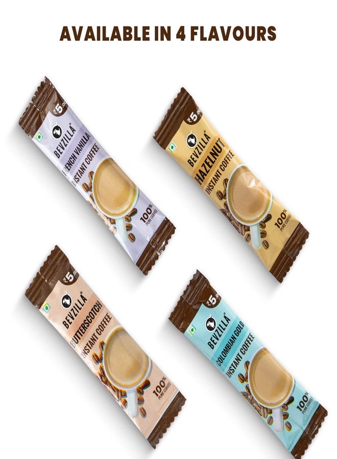 Bevzilla 48 Instant Coffee Powder Sachets (Vanilla) - 96 Grams|Hot & Cold Coffee|Makes 48 Cups|Strong Arabica Coffee|Easy To Carry|Best For Espresso, Latte, Cappuccino| Enjoy Hot & Cold Brews - Image 3