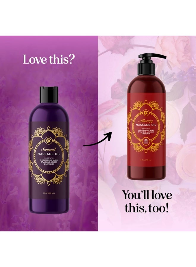 Maple Holistics Aromatherapy Sensual Massage Oil for Couples - Relaxing Lavender Massaging Oil for Massage Therapy with Vitamin E Jojoba & Sweet Almond - Naturally Scented Vegan Non GMO & Gluten Free (8 Fl Oz) - Image 1