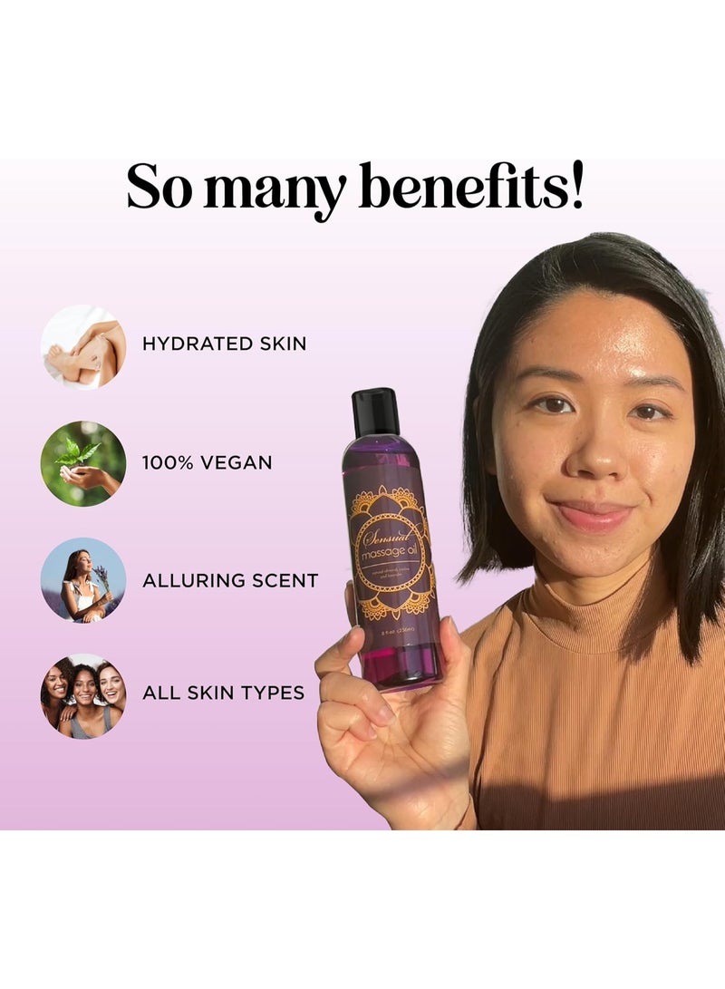 Maple Holistics Aromatherapy Sensual Massage Oil for Couples - Relaxing Lavender Massaging Oil for Massage Therapy with Vitamin E Jojoba & Sweet Almond - Naturally Scented Vegan Non GMO & Gluten Free (8 Fl Oz) - Image 2