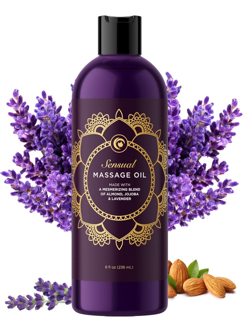 Maple Holistics Aromatherapy Sensual Massage Oil for Couples - Relaxing Lavender Massaging Oil for Massage Therapy with Vitamin E Jojoba & Sweet Almond - Naturally Scented Vegan Non GMO & Gluten Free (8 Fl Oz) - Image 3