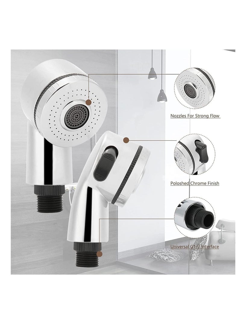 SYOSI, Salon Shampoo Shower Sink Sprayer Head, Bathroom Shower Head for Kids, Pedicure Spa, Side Control Button Stainless Steel Faucet Replacement for Pets Baby Hair Washing - Image 2