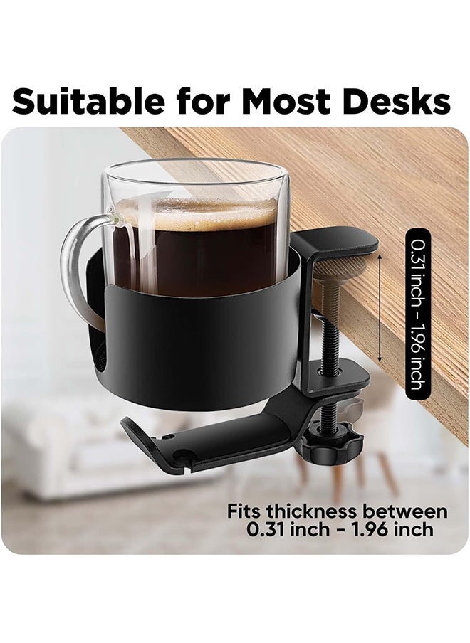 Hihonor Desktop Cup Holder,Spill Resistant Cup Holder Clip,2 in 1 Desktop Cup Holder,Clip-On Cup Holder,Easy Installation,Suitable for Water Bottle/Backpack/Cups  - Image 2