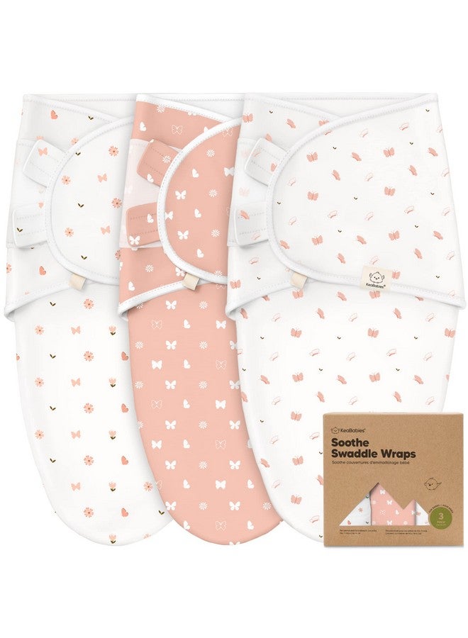 KeaBabies 3-Pack Organic Baby Swaddle Sleep Sacks - Swaddles for Newborns, Infant 0-3 Months, Baby Girls, Boys, Soft & Snug Newborn Sleep Sack, Nursery Swaddling Blankets (Butterflies) - Image 1