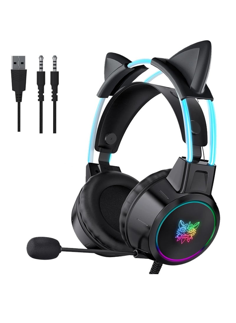 onikuma X15 Pro Wired PC Gaming Headphone with Mic and LED Light - Image 1