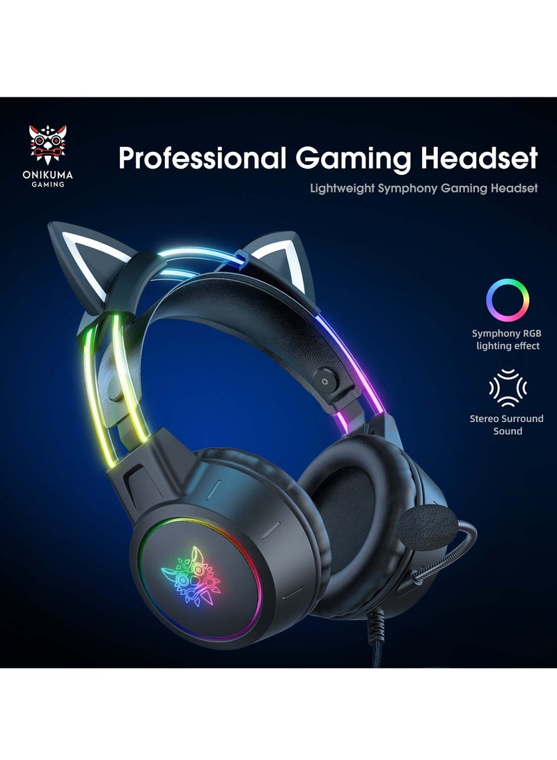 onikuma X15 Pro Wired PC Gaming Headphone with Mic and LED Light - Image 4