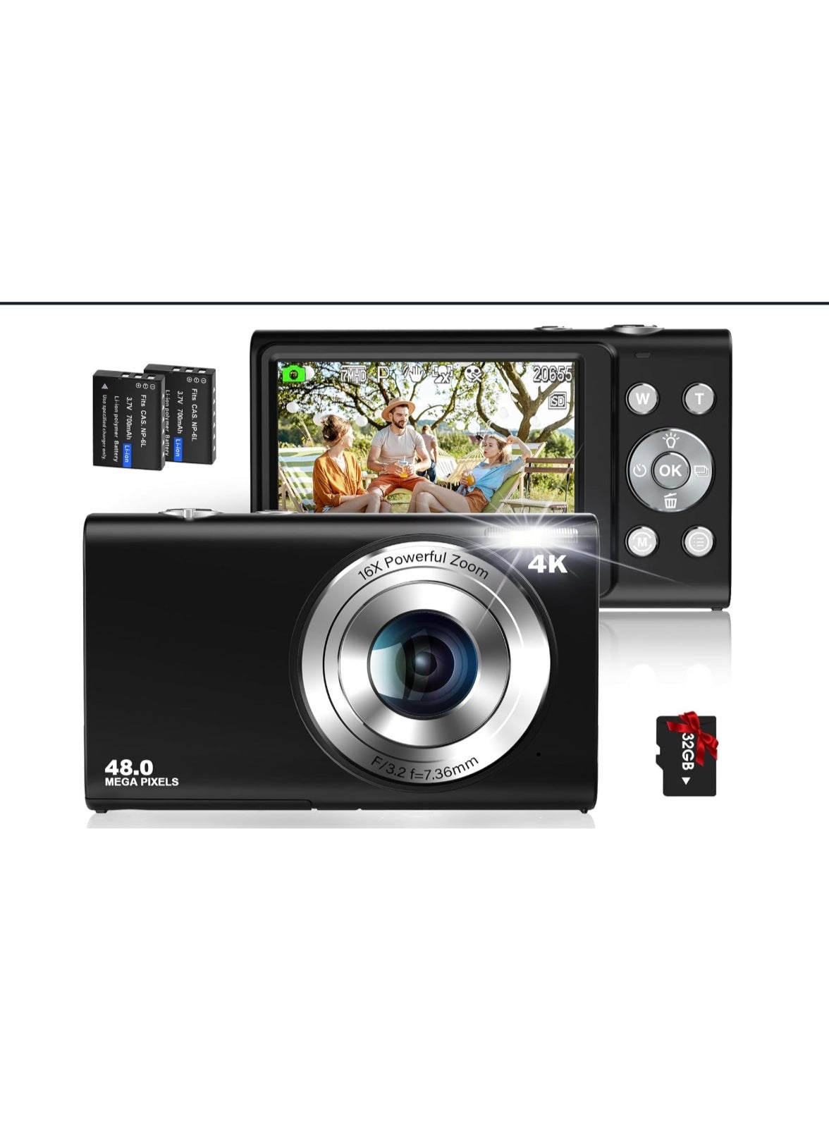 jck Jck Dohann 4k Digital Camera Optical Zoom: 3.9x & under | View Finder: LCD