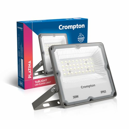 Crompton TabLight | Outdoor Waterproof LED Flood Lights | 30W | IP 65 | Warm White | Pack of 1 | Wide Beam Angle | BIS Approved | for Garage, Parking, Shops & Outdoor Lighting (2 Years Waranty) - Image 1