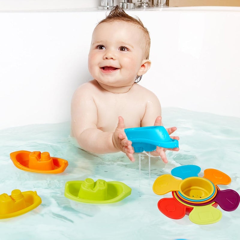 AMCHSURI Baby Bath Toys for Kids Ages 1-3, 11PCS Mold Free Bath Toys for Toddlers with Floating Boats and Spoons, Baby & Toddler Bathtub Water Table Pool Sand Play Toys for Christmas Stocking Stuffers - Image 2