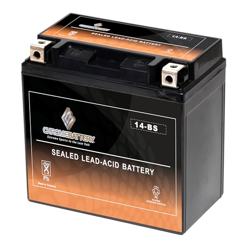CB CHROMEBATTERY Chrome Battery YTX14-BS ATV Battery- Rechargeable, Factory sealed, Replacement for Honda TRX 500 420 450 350 300 Rubicon Foreman Rancher - Image 1