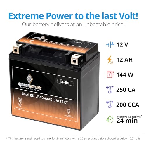 CB CHROMEBATTERY Chrome Battery YTX14-BS ATV Battery- Rechargeable, Factory sealed, Replacement for Honda TRX 500 420 450 350 300 Rubicon Foreman Rancher - Image 3
