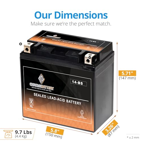 CB CHROMEBATTERY Chrome Battery YTX14-BS ATV Battery- Rechargeable, Factory sealed, Replacement for Honda TRX 500 420 450 350 300 Rubicon Foreman Rancher - Image 2
