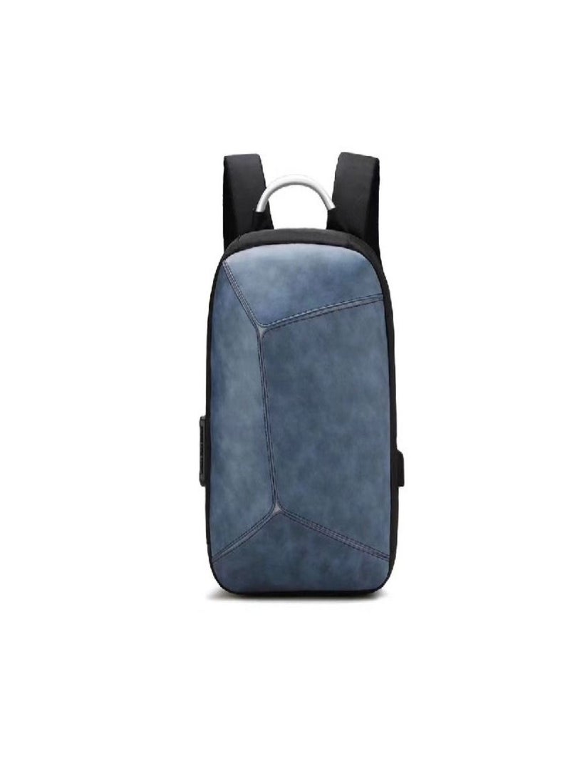 Leather Face Bag Anti-Theft (with A Lock) Design For Travel & Trip Bag + USB PORT  - Image 1