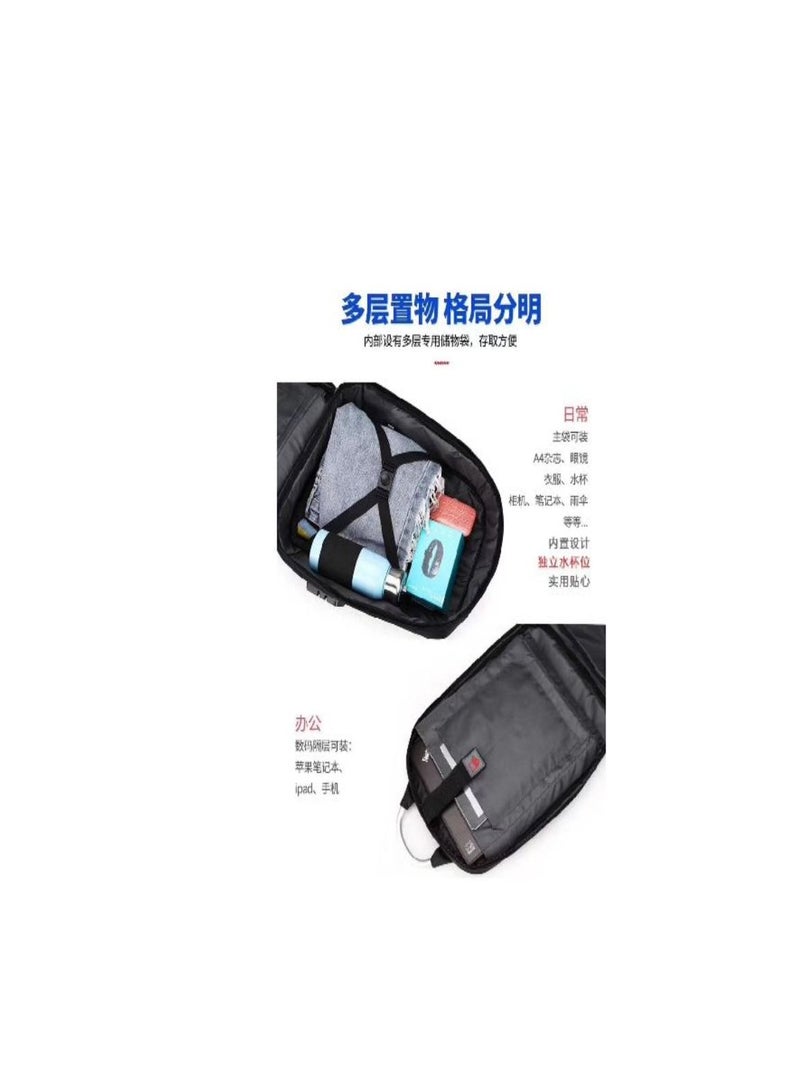 Leather Face Bag Anti-Theft (with A Lock) Design For Travel & Trip Bag + USB PORT  - Image 2
