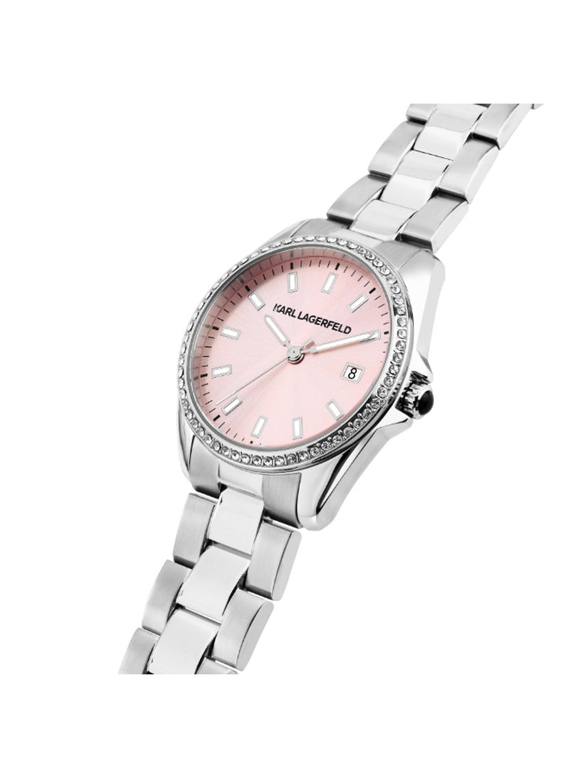 Karl Lagerfeld Women's 35MM Pink, Sunray Dial Stainless Steel Watch - R0553101512 - Image 5