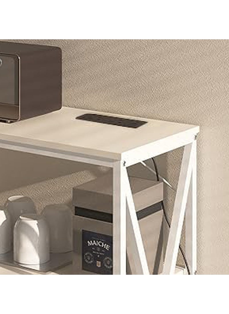 Chulovs - Console Table with Power Outlet Adjustable Sofa Table with Storage Shelf and Entryway Table for Couch Hallway Entrance Living Room - Image 1