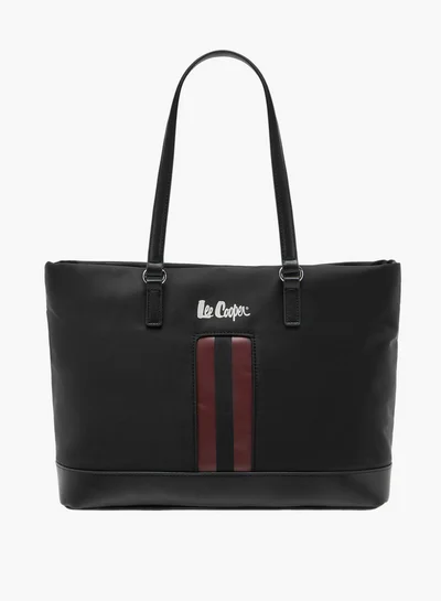 Lee Cooper Women's Logo Print Tote Bag with Double Handles and Zip Closure