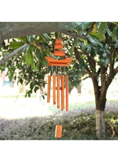 Generic Creative Bamboo Sailboat Wind Chimes Light yellow 00197 