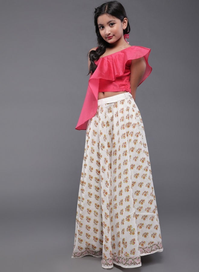 AKS Pink Silk Lehenga Choli for Girls - Image 5