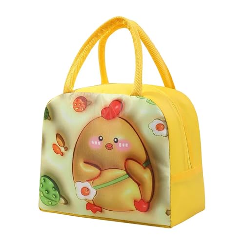 MUAC Cute 3D Cartoon Design Children's Lunch Box Insulated Kids Lunch Bag (Yellow Chiken) - Image 1