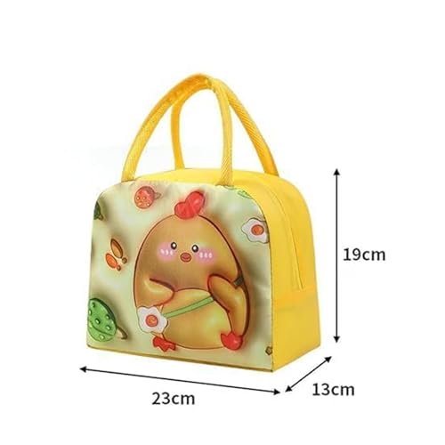 MUAC Cute 3D Cartoon Design Children's Lunch Box Insulated Kids Lunch Bag (Yellow Chiken) - Image 2