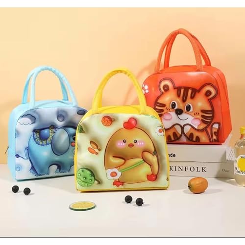 MUAC Cute 3D Cartoon Design Children's Lunch Box Insulated Kids Lunch Bag (Yellow Chiken) - Image 4