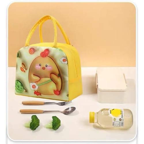 MUAC Cute 3D Cartoon Design Children's Lunch Box Insulated Kids Lunch Bag (Yellow Chiken) - Image 3