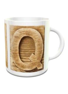 نيبمينينت كوب شاي بتصميم رقم 130 مطبوع عليه حرف "Q" البني/الأبيض 