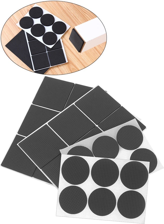 48PCS Furniture Feet Pads Non-slip Rubber Furniture Pads Wood Floor Protector Pads Self Adhesive Anti Slip Furniture Chair Leg Pads Anti Scratch Thickened Multifunctional Table Foot Pad - Image 1