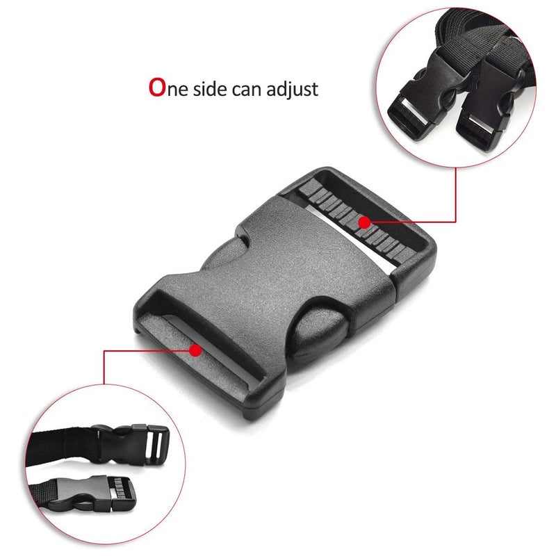 Petutu 20Pack Plastic Buckles 1 Inch Quick Side Release Buckles for Backpack Webbing Belt (Black) - Image 5